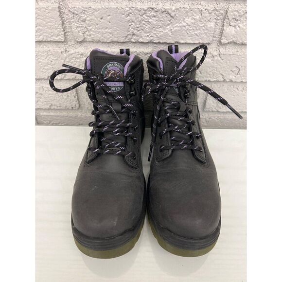 Brahma Women Combustion Black Purple Steel Toe Boots Size 7 - Picture 1 of 10